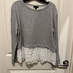 J. Crew Eyelet Hem Sweatshirt
